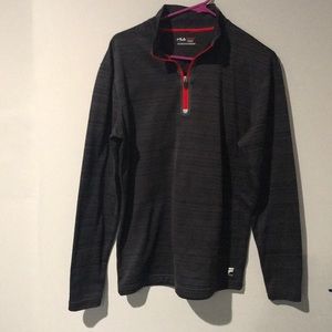 Fila Grey half-zip with red zipper S